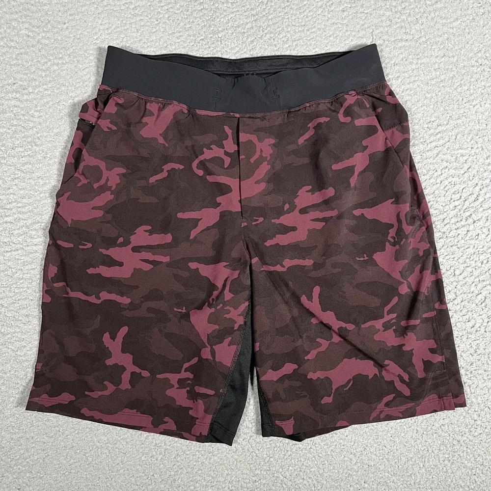 Lululemon Shorts Mens Medium Red Camo T.H.E. Linerless‎ 8
